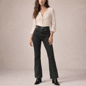 Abercrombie‎ & Fitch Black Ultra High Rise 70s Vintage Flare Jeans size 8